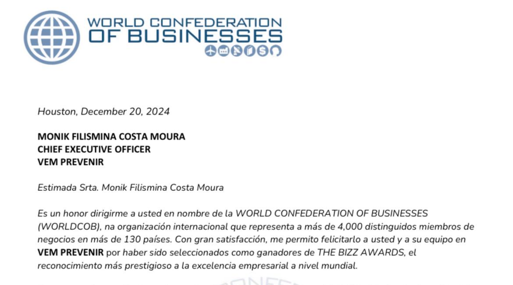 Reconhecimento da Vem Prevenir no The BIZZ Awards